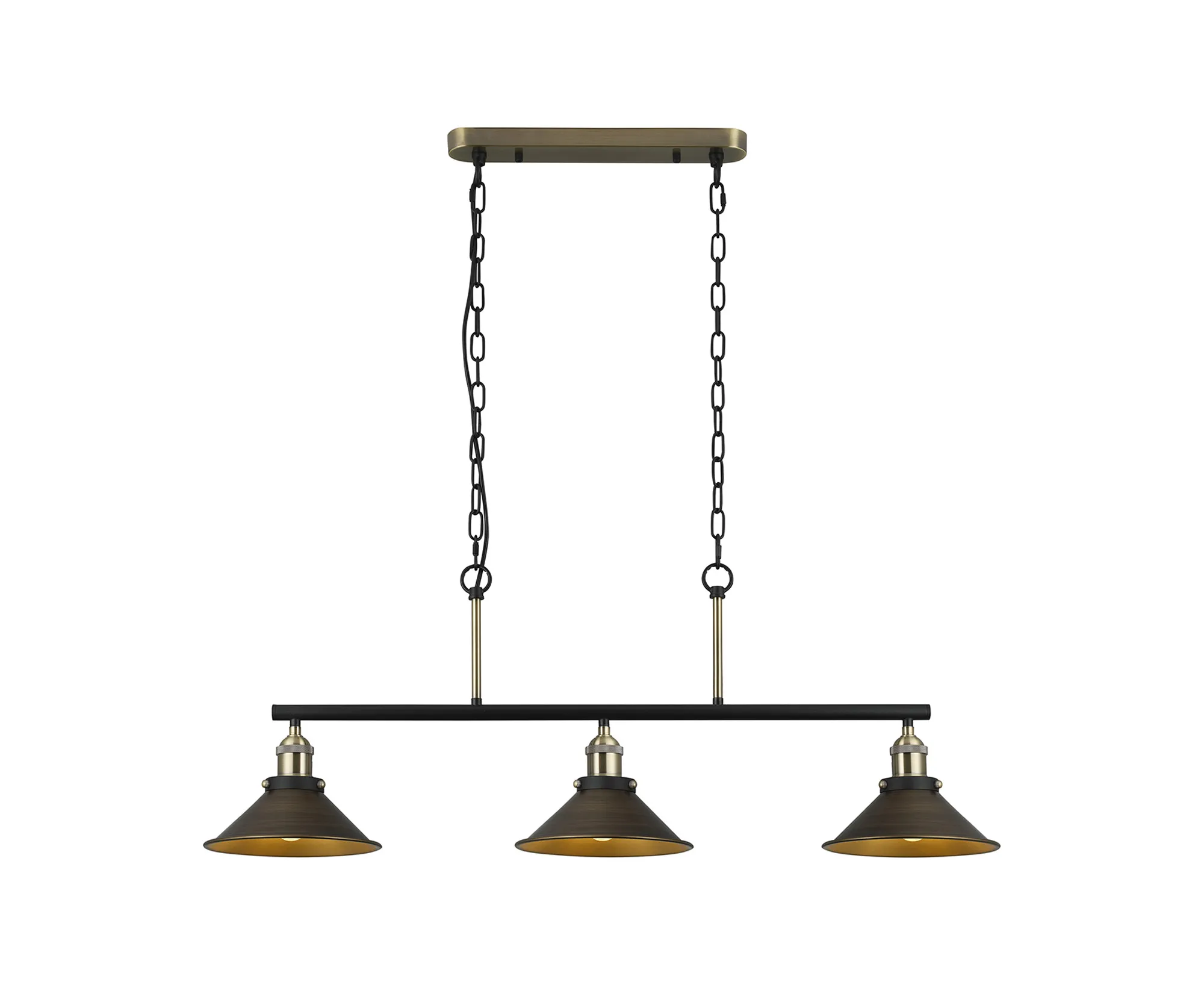 Damien-Antique Brass Ceiling Lights Deco Linear Fittings